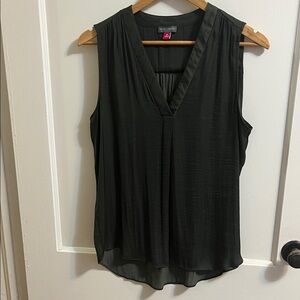 Vince Camuto Olive Green Sleeveless V-Neck Blouse